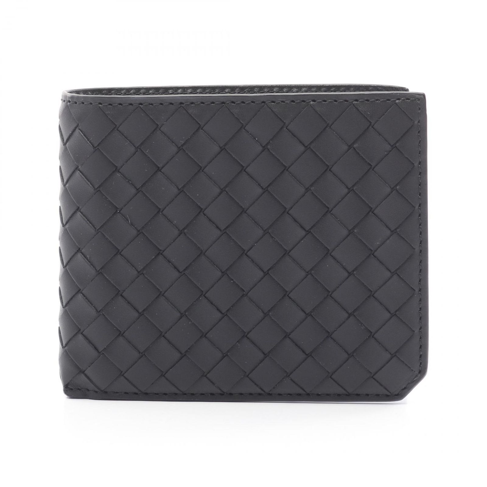 ボッテガヴェネタ BOTTEGA VENETA 二つ折り財布 イントレチャート ピッコロ 805654V4LQ28803 ブラック レザー 二つ折り財布 メンズ