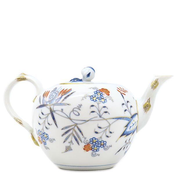 マイセン MEISSEN 食器 ブルーオニオン ティーポット 陶磁器 ホワイト×レッド×ゴールド 白 花
