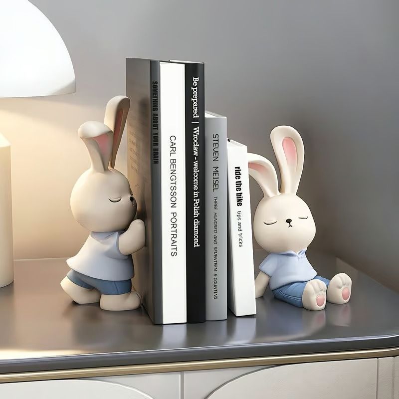 インテリア小物 本立て ブックエンド うさぎ かわいい ファンシー おしゃれ リビング 書斎 寝室 子供部屋 本棚 キャビネット 装飾 アクセント インテリアコーディネート プレゼント ギフト