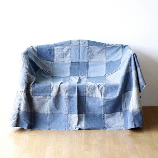 村田屋産業 ソファカバー・マルチカバー ブルー 192×136cm