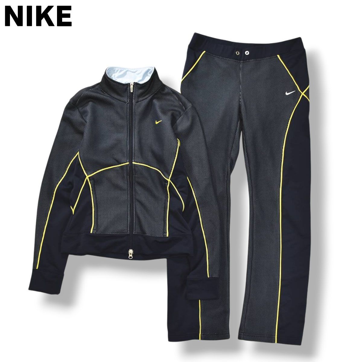定番 ナイキ NIKE ジャージ セットアップ 上下 メッシュ デザイン トラック ジャケット パンツ スポーツ トレーニング L S ネイビー レディース ♪