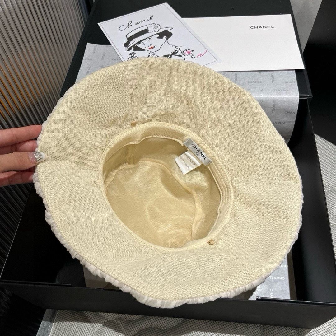 今日特価】Chanel 新着 折りたたみ可能な サンバケットハット-3