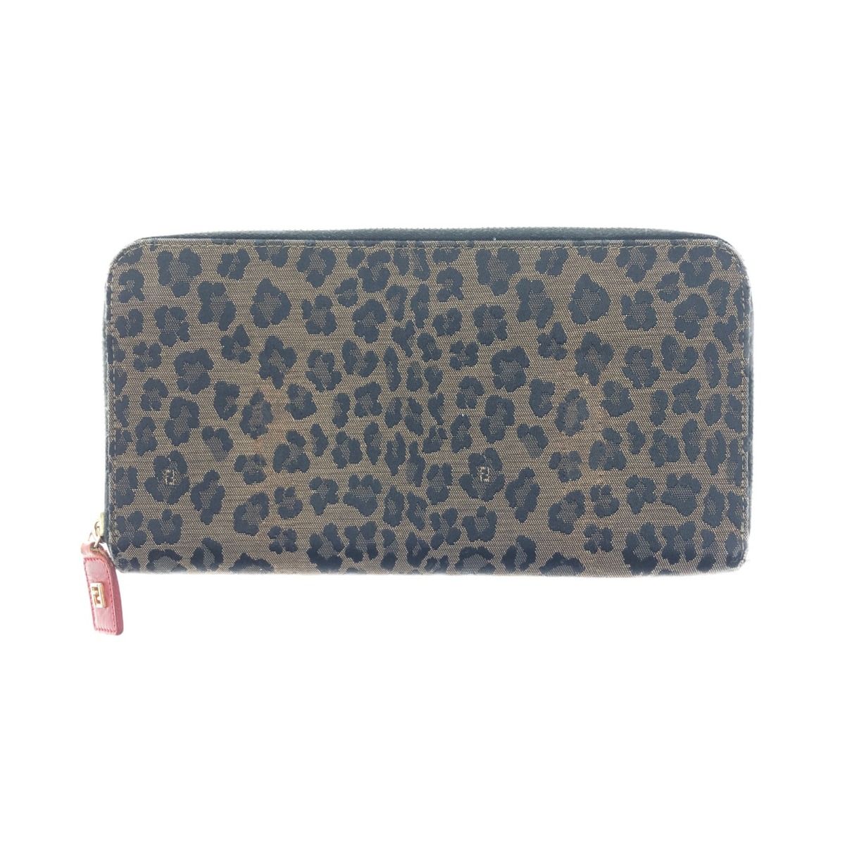 〇〇FENDI フェンディ レオパード ヒョウ 柄 ラウンドファスナー 〇〇FENDI フェンディ レオパード ヒョウ 柄 ラウンドファスナー