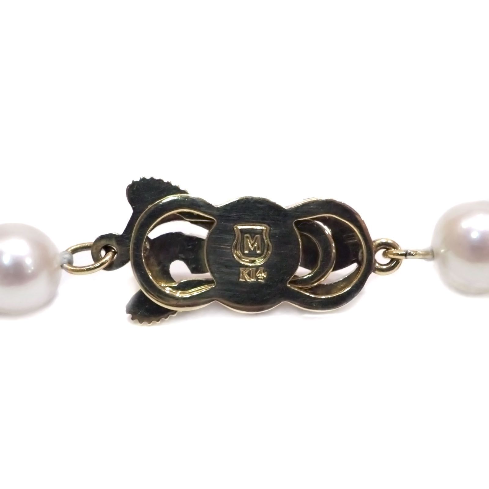 Mikimoto K14YG 7連ベビーパ−ル ネックレス MIKIMOTO ミキモト K14YG ロング パール 約6mm位～約6.5mm位