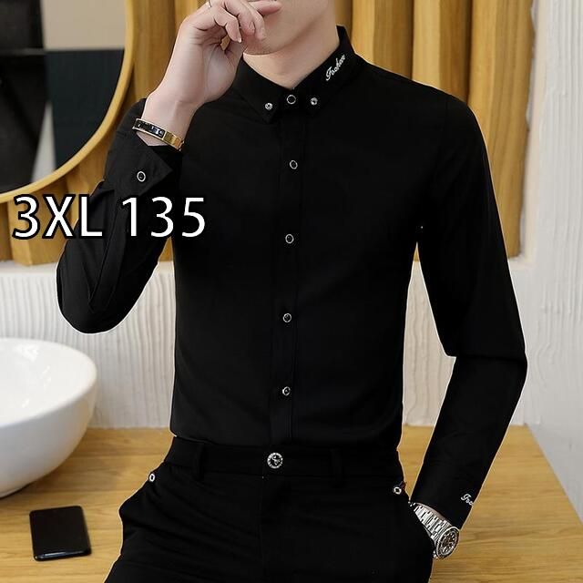 3XL 135 メンズ ファッション 服 用 オシャレ シンプル 大人 かっこいい ストリート 夏コーデ トップス ホワイト シャツ カジュアル 長袖