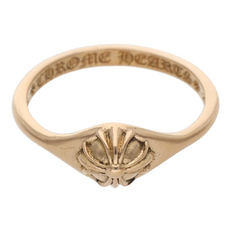 クロムハーツ 22K BUBBLGM MINI HALF CRSBL バブルガムクロスボール ゴールドリング メンズ 6号