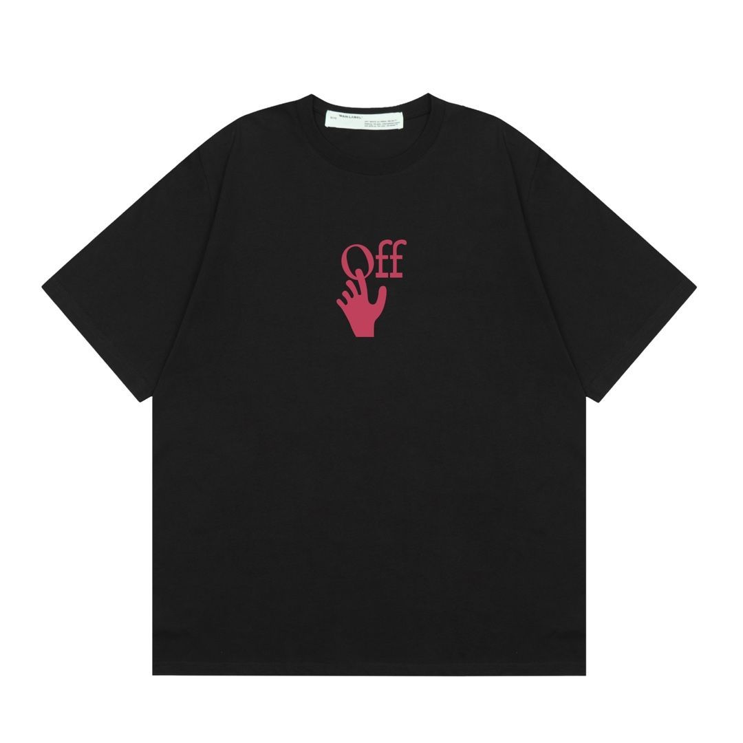 OFF-WHITE スカルエレメントピンクプリントクラシック半袖Tシャツ