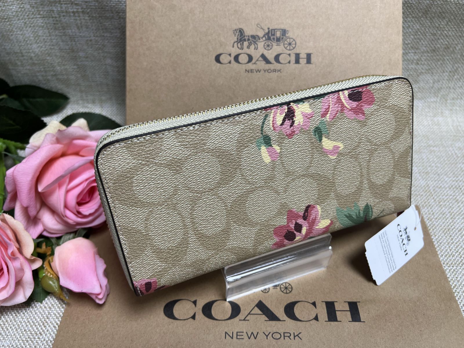 コーチ COACH 長財布 財布 シグネチャー フローラル リリィ プリント ...