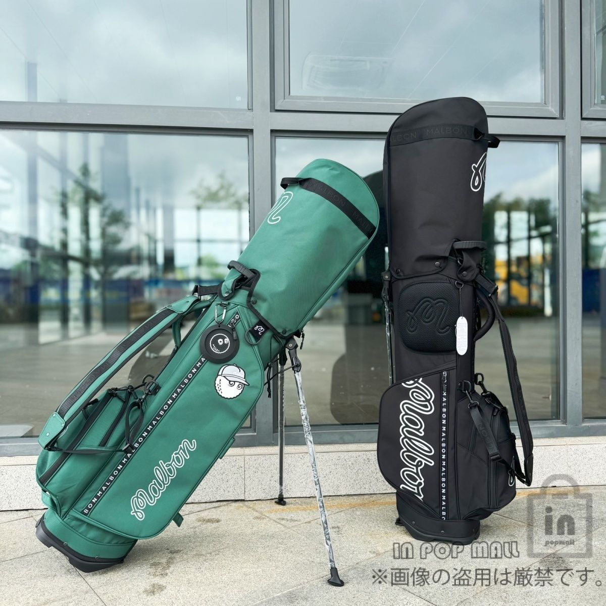 malbon golf マルボンゴルフ キャディバッグ ゴルフバッグ 耐摩耗性 防水 バケットスタンドバッグ ブラック グリーン