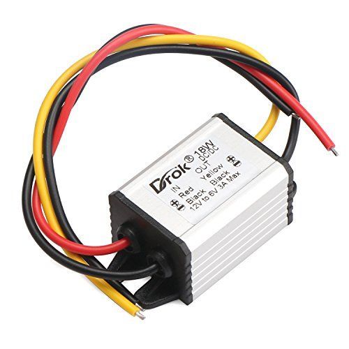 9-22V~6V 3A DROK DCDC 防水 降圧型電圧レギュレーター DC12V?6V / 3A 9-22V?6V 高効率カーパワー コンバータ 降圧な電圧モジュール 電源