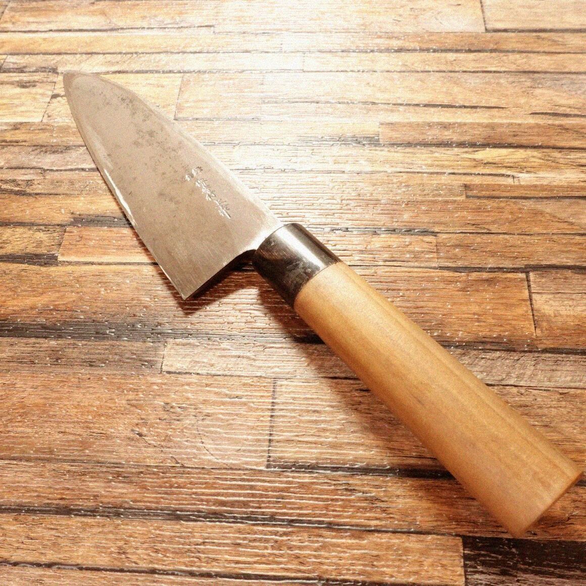 堺孝行 出刃包丁 研ぎ済 水牛柄 丁寧使用品 上作 180mm