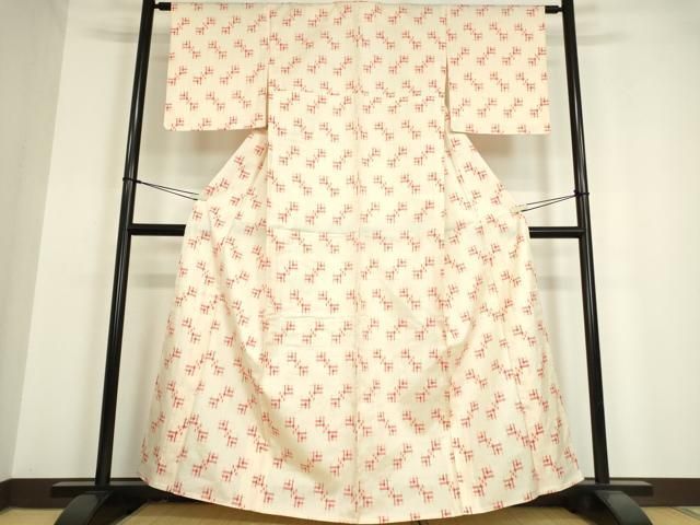 平和屋着物▽上質な紬 単衣 霞文 正絹 逸品 DAAV5189az