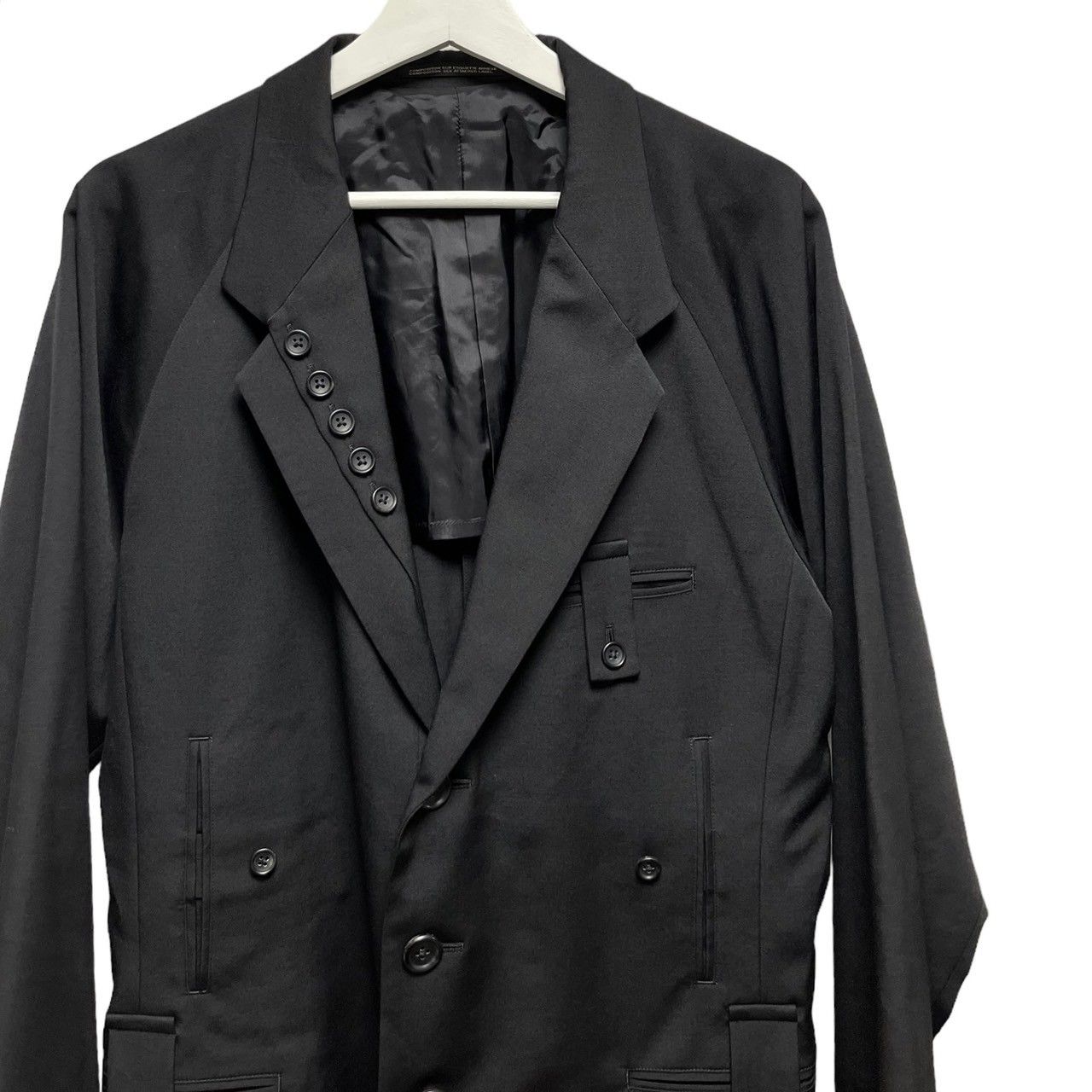 Yohji Yamamoto POUR HOMME ヨウジヤマモトプールオム 24SS GABARDINE I-LAPEL BUTTON 5PK  JACKET ウールギャバジンジャケット HS-J42-100 - メルカリ