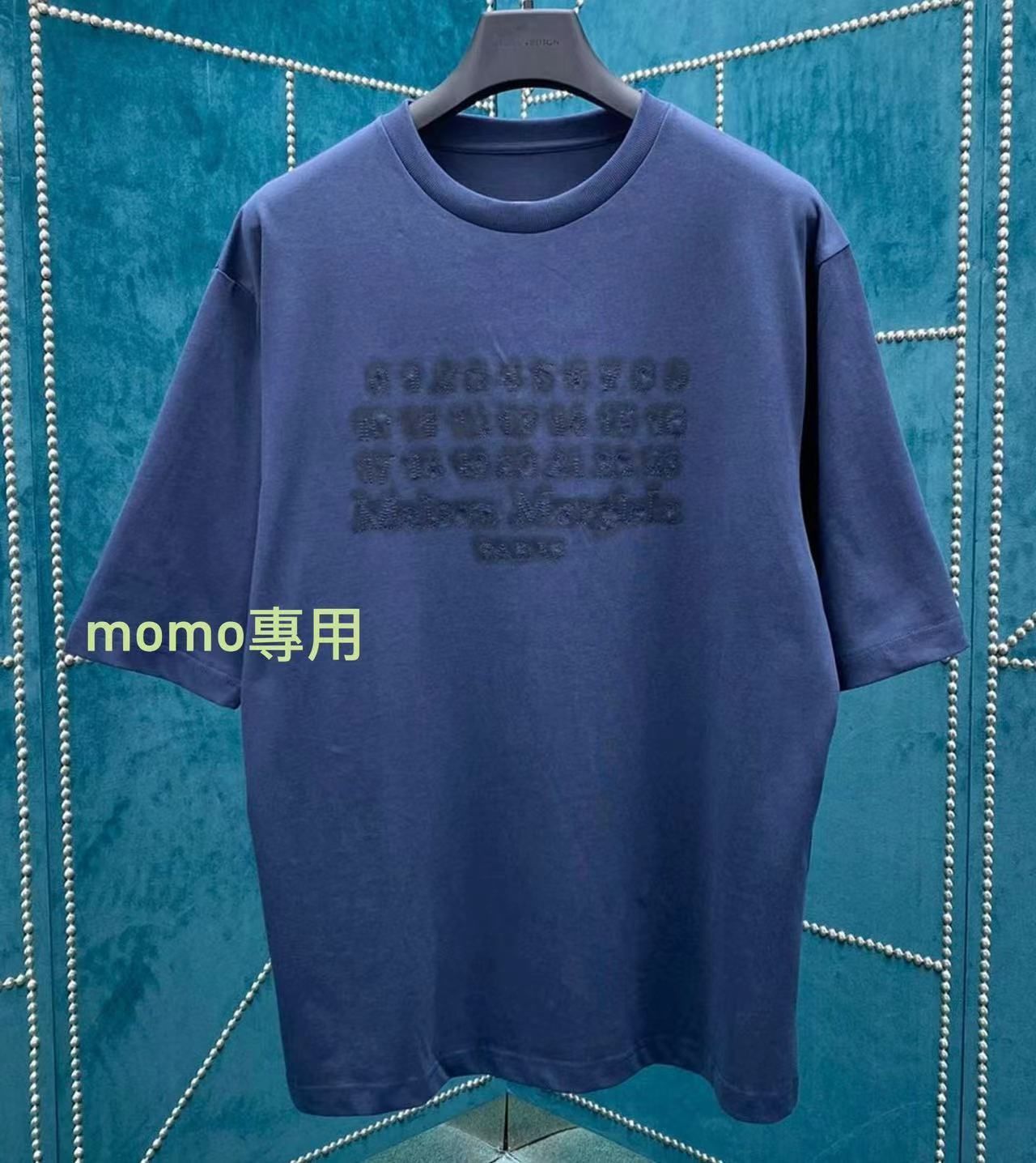 新品★大人気 MAISON MARGIELA メゾンマルジェラ マルジェラ ロゴ 刺繍  Tシャツ 半袖 男女兼用 ネイビー