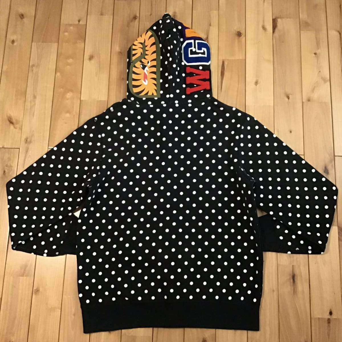 ☆XL☆ ドット柄 シャーク パーカー black Dot shark full zip