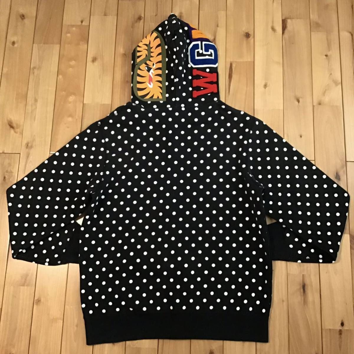 ☆XL☆ ドット柄 シャーク パーカー black Dot shark full zip hoodie