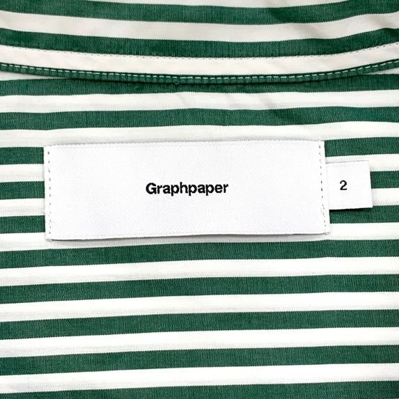 graph paper ストライプ長袖シャツ 緑 Fサイズ GRAPHPAPER グラフペーパー ストライプ シャツ Broad L/S Oversized