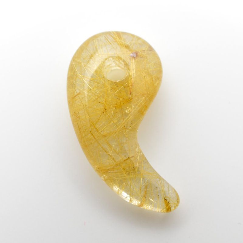 財運を呼ぶ 上黄金ルチルクォーツ 人気 勾玉 ゴールド ルチル クォーツ KMr78 お守り効果 力が宿る パワーストーン 勝負運 金運 目標達成 プレゼント 守護石 京海堂 天然石の卸 京の蔵