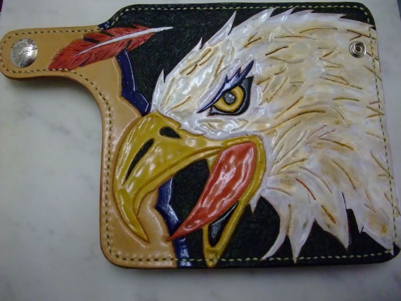 EAGLE|イーグル|鷹 カービング 長財布 ロングウォレット コンチョ