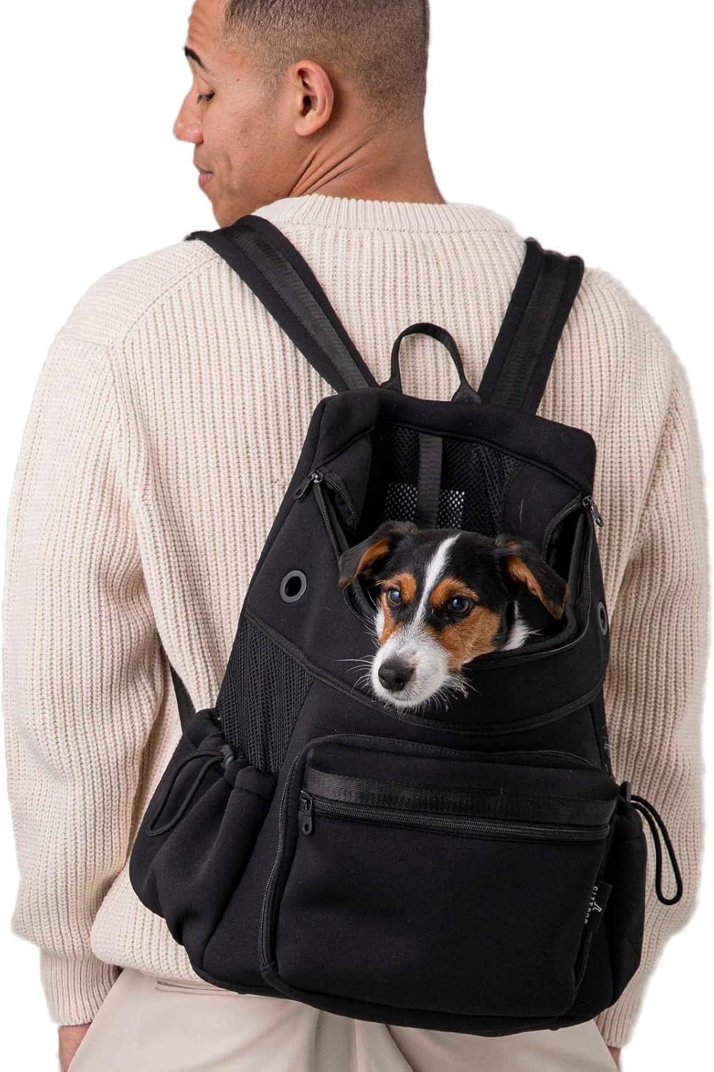 citydog|シティドッグ ネオプレーンバックパックキャリー 犬 リュック キャリーケース 軽量 小型犬 犬用キャリーバッグ おしゃれ 軽い 洗える m-black