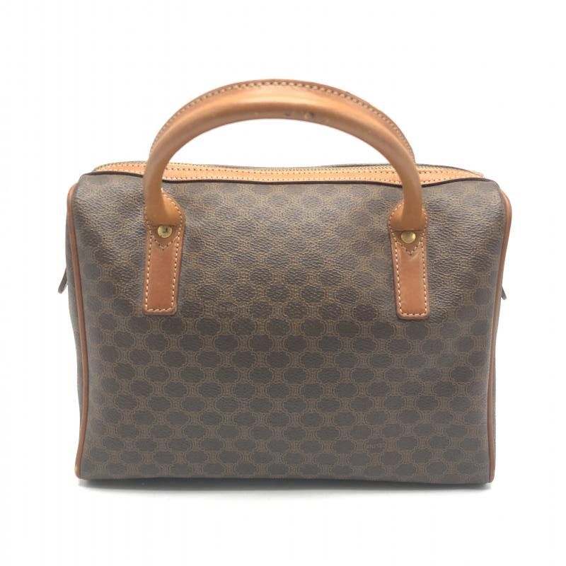 中古】CELINE マカダム柄 ミニボストンバック ブラウン セリーヌ[10