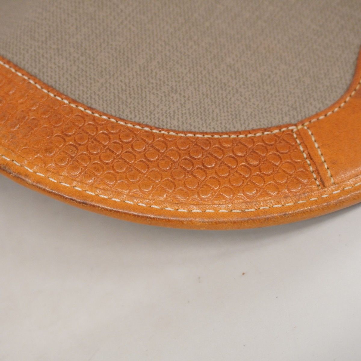 5ma0565】クリスチャンディオール ショルダーバッグ PVC レザー グレー  