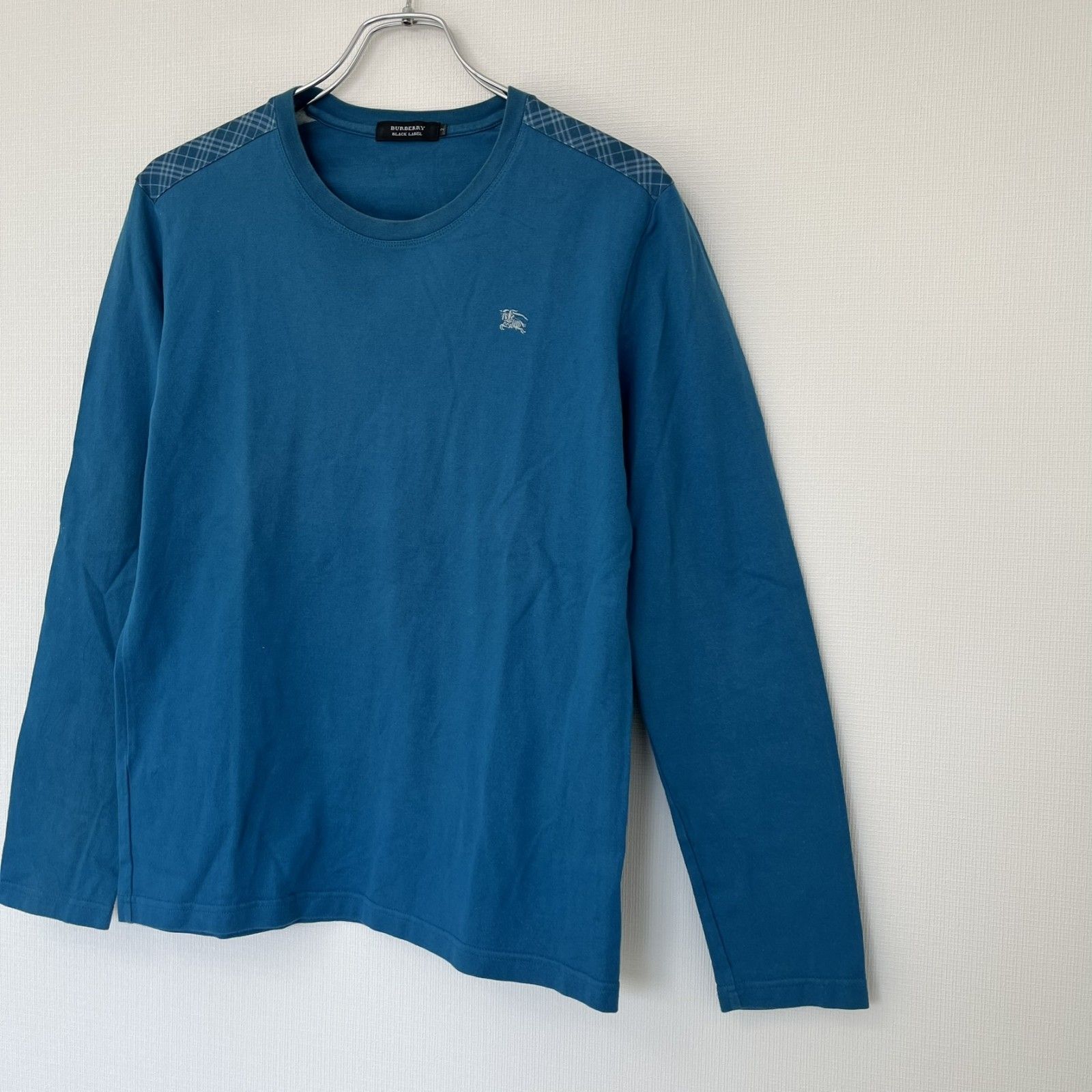 BURBERRY - 【BURBERRY】バーバリー Tシャツ 長袖トップス トップス ２ ブルー系 ワンポイント チェック BURBERRY】バーバリー Tシャツ 長袖トップス トップス 2 ブルー系