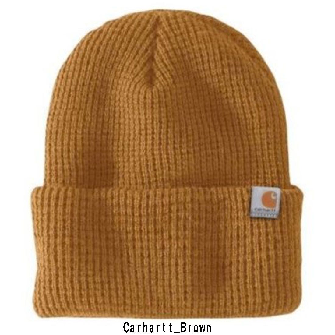 Carhartt(カーハート)ビーニー ニットキャップ ワッフルニット 編み ニット帽 帽子 無地 アクリル シンプル ロゴ メンズ レディース Woodside Hat 103265