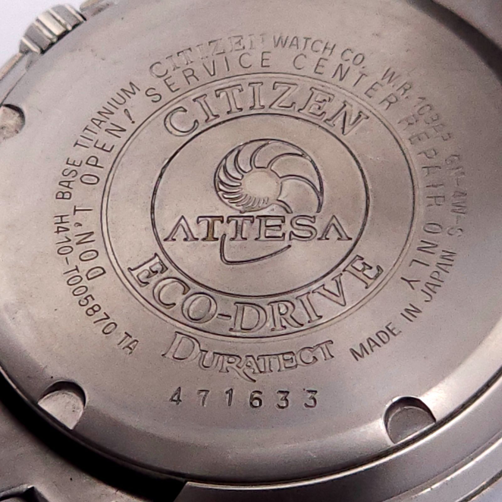 CITIZEN シチズン アテッサ H410-T005870 ソーラー電波 動作品