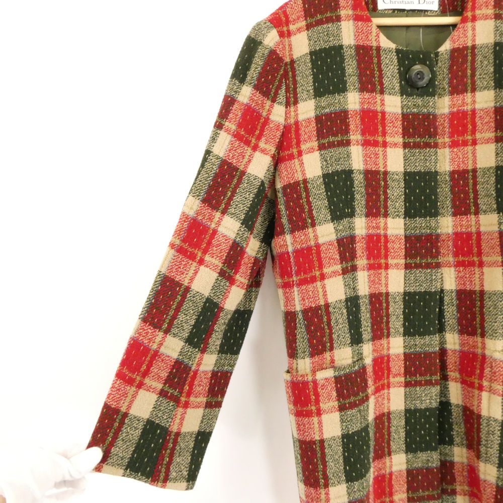 ピュアルセシン ノーカラージャケット リングツィードノーカラー