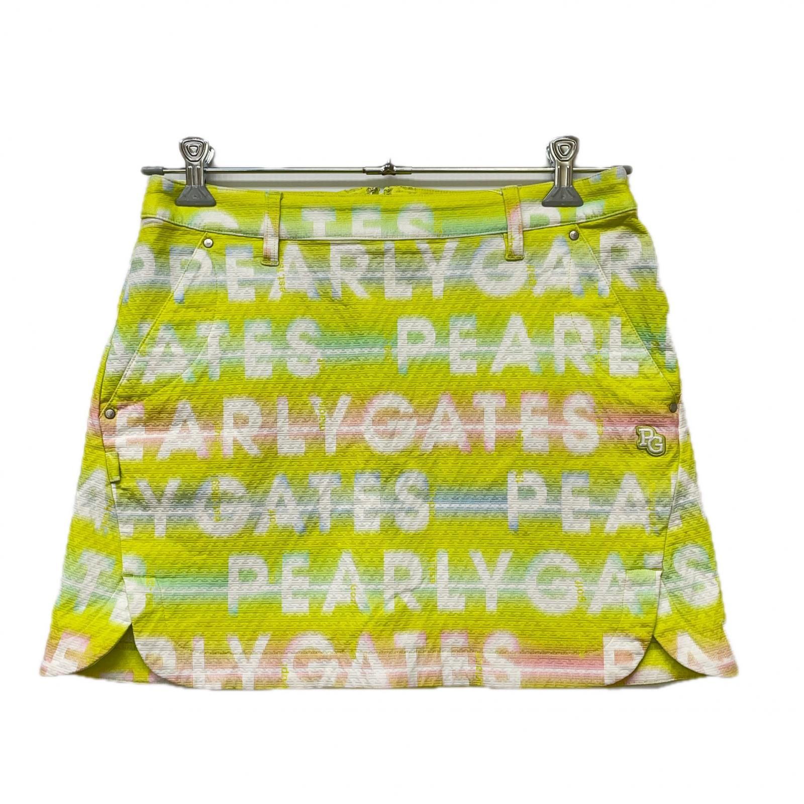レディース パーリーゲイツ PEARLY GATES スカート 1 M 黄緑系 グリーン ロゴ 総柄