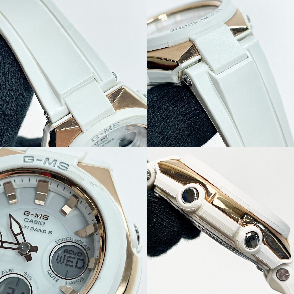 CASIO カシオ Baby-G ジーミズ MSG-W100G-7AJF ホワイト×ピンクゴールド 電波ソーラー デジアナ レディース 腕時計 -  メルカリ