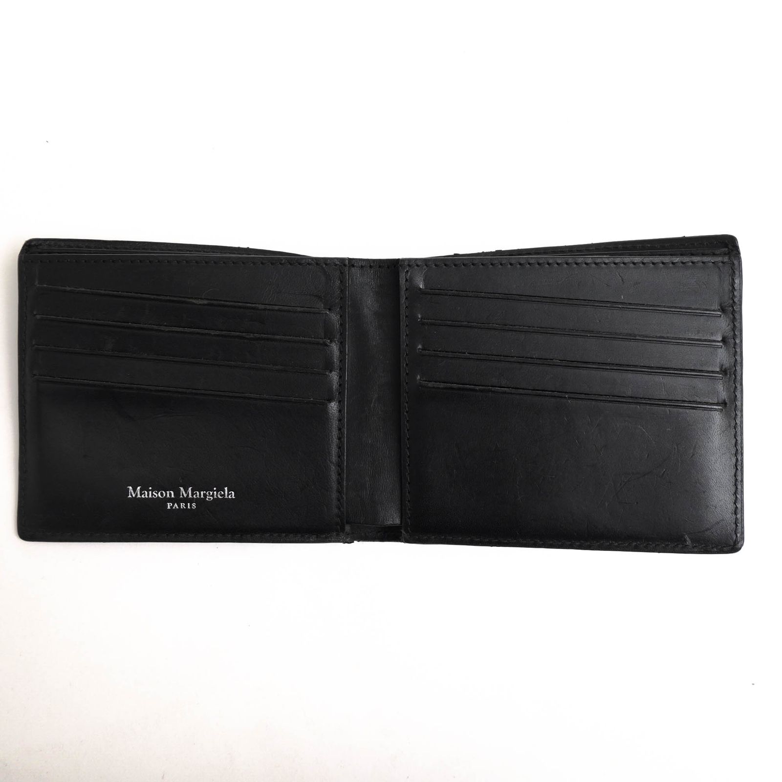 マルタンマルジェラ マルジェラ／Maison Martin Margiela 財布 ウォレット メンズ 男性 男性用 レザー 革 本革 ブラック 黒  S35UI0435 P0399 T8013 二つ折り 小銭入れなし 札入れ ユニセックス 男女兼用