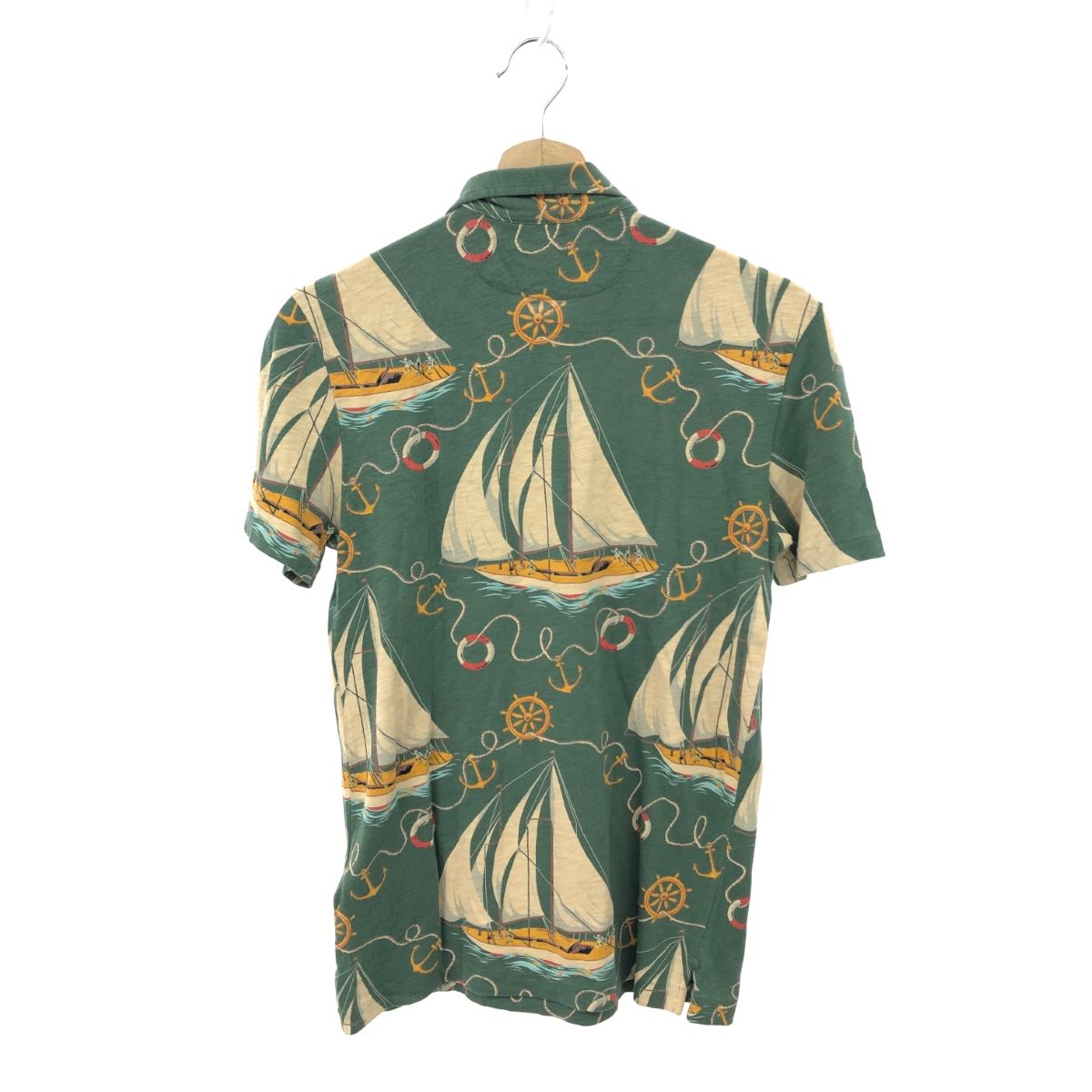 RALPH LAUREN ラルフローレン 半袖ポロシャツ サイズ S マリン柄 グリーン レディース