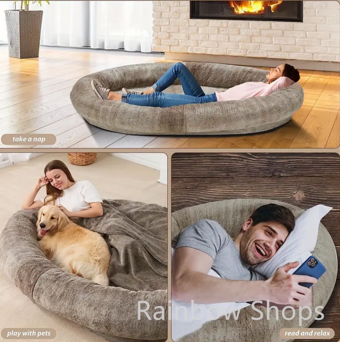 犬用ベッド ふわふわ 夏用 大型犬 ベッド 安眠 大人サイズの犬用ベッド ビーンバ 大型人間用 人間用の犬用ベッド 犬用ベッド ドーム型