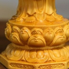 観音菩薩 置物 ツゲの木 オブジェ ゴールド 金 神 神様 仏 仏像