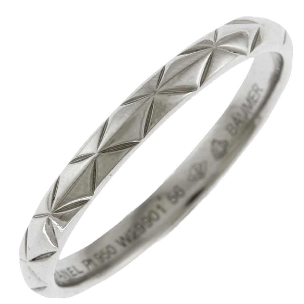 シャネル マトラッセ リング 指輪 15号 Pt950プラチナ ユニセックス  