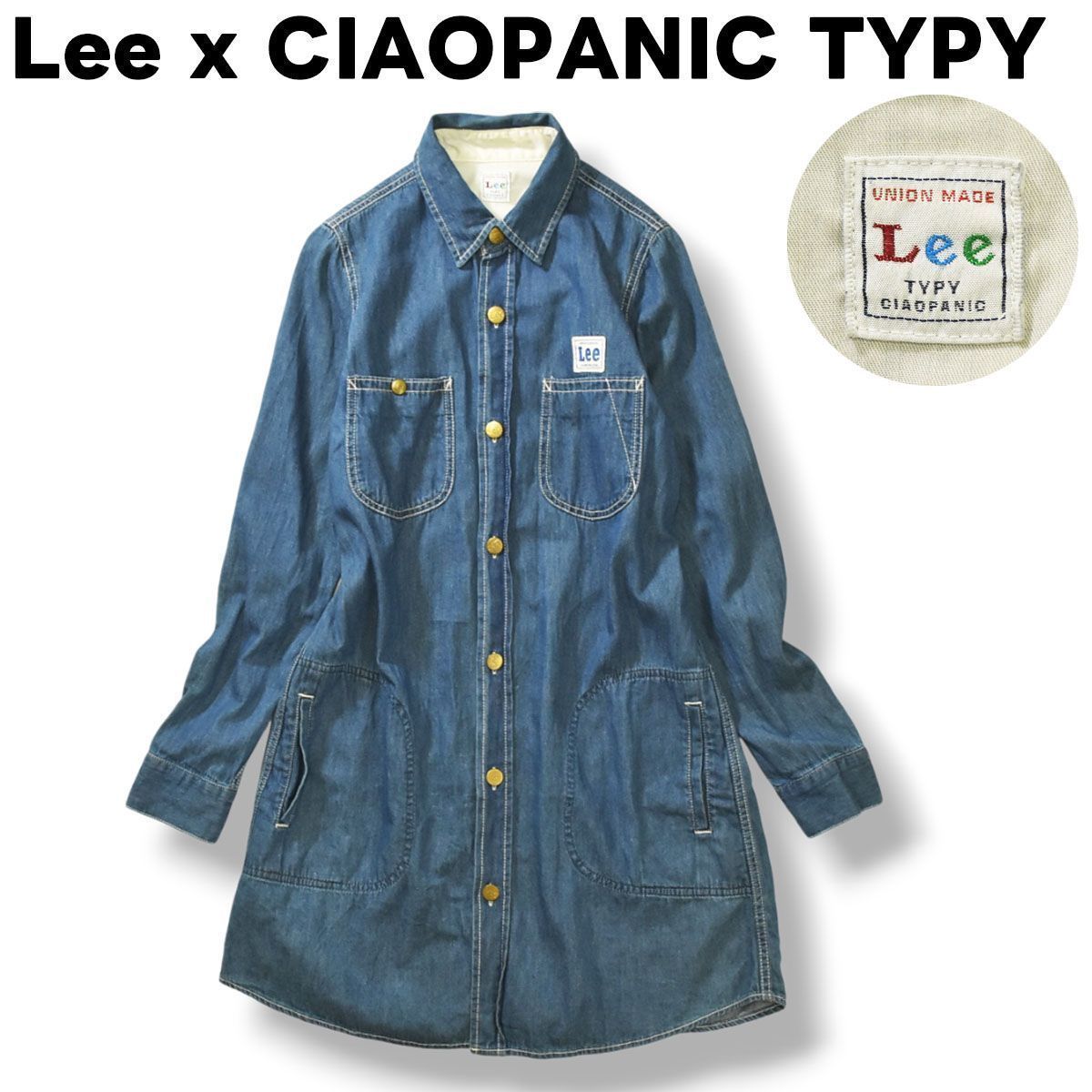 美品】 リー Lee x チャオパニック ティピー CIAOPANIC TYPY 長袖 デニム シャツ ワンピース M インディゴ レディース  LT9019 ♪ - メルカリ