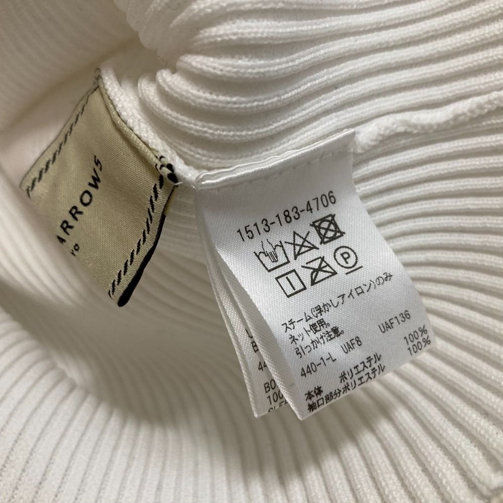 良品 23SS UNITED ARROWS ユナイテッドアローズ ジャカードコンビ フレアスリーブ ニット カットソー プルオーバー ホワイト レディース 古着 中古 UNITED ARROWS - ユナイテッドアローズ 23SS ジャカードコンビ