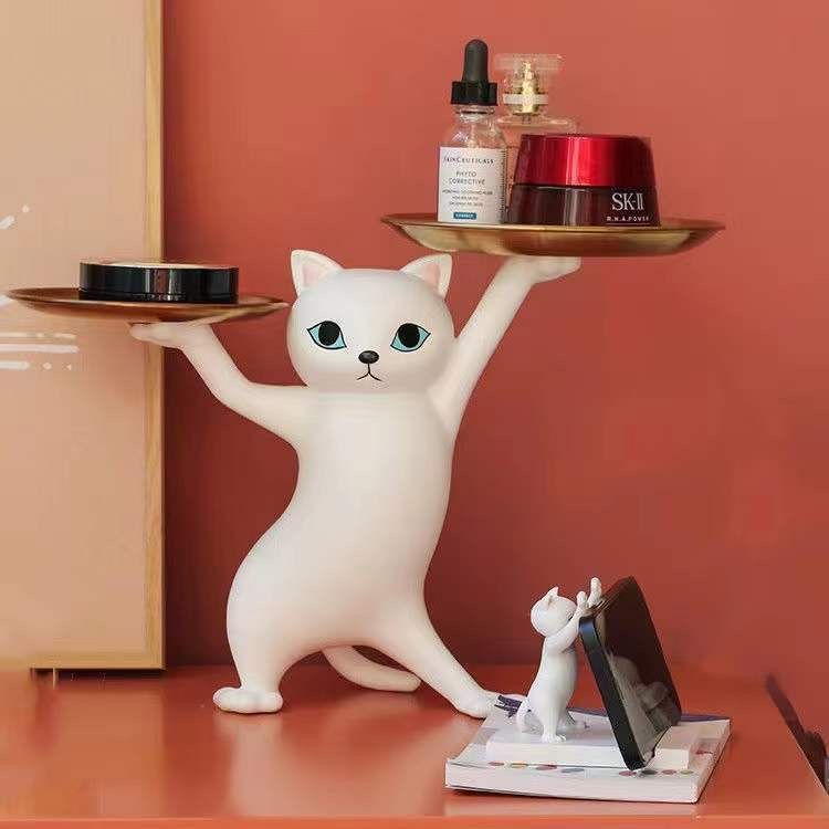 置物 猫 サイドテーブル 高さ23cm ミニテーブル ネコちゃん おしゃれ 