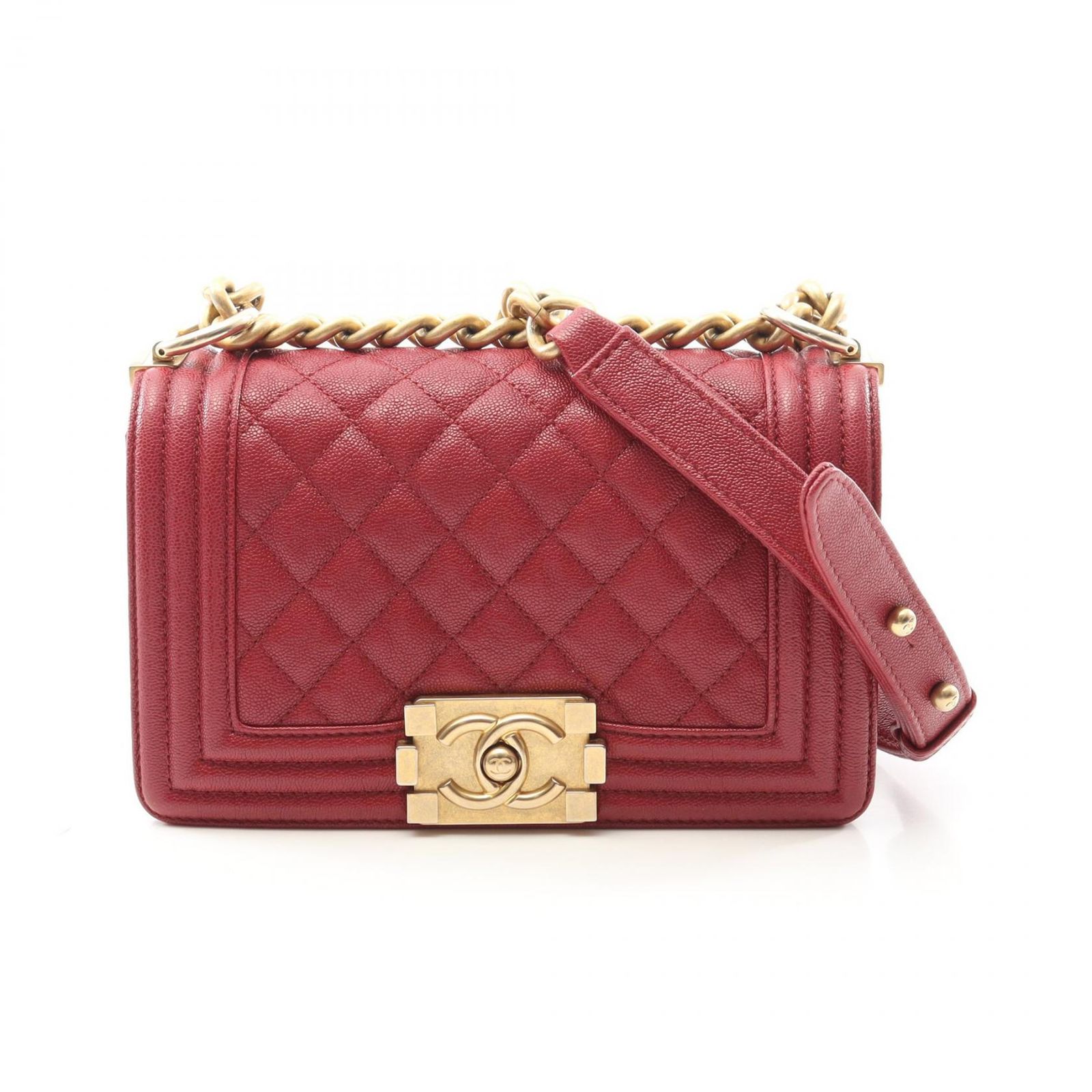 シャネル CHANEL ショルダーバッグ ボーイシャネル スモール レッド 