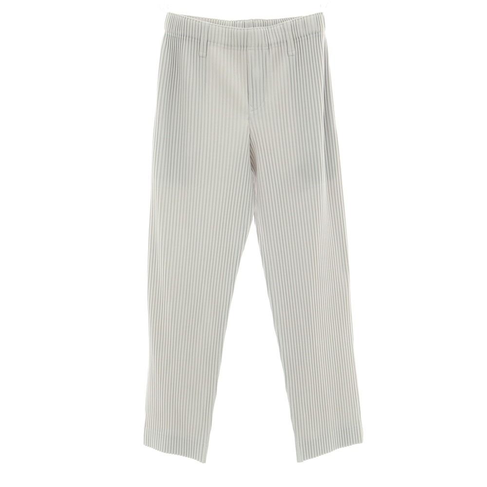 オム プリッセ イッセイミヤケ HOMME PLISSE ISSEY MIYAKE プリーツ加工 イージーパンツ ライトグレー サイズ1 メンズ