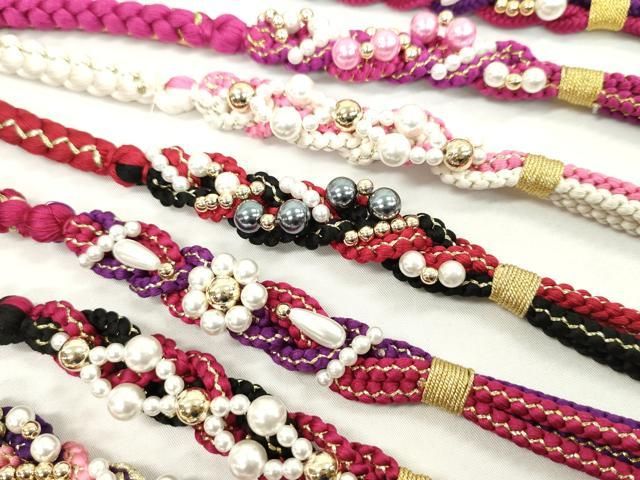 和装小物 振袖用飾り付き帯締め１０本セット