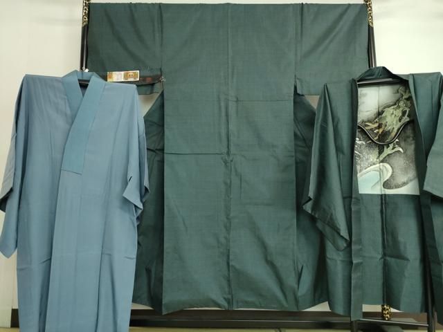 平和屋着物■極上 男性 本場大島紬 アンサンブル 長羽織 長襦袢(無双仕立て)セット 100亀甲 総詰め 川畑郁雄作 証紙付き 逸品 DZAA7112kh5 平和屋着物□極上 男性 本場大島紬 アンサンブル 長羽織 長襦袢(無双