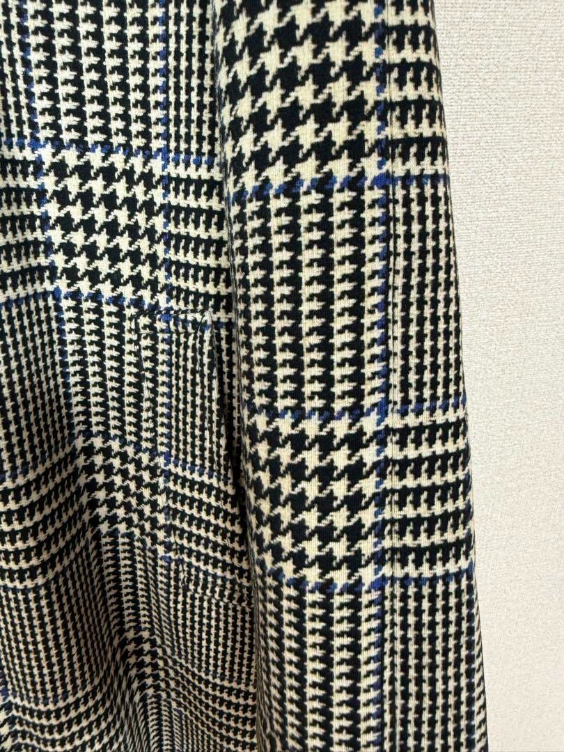 極美品 CIRCOLO1901 グレンチェック 定番ジャージー生地 ステンカラー