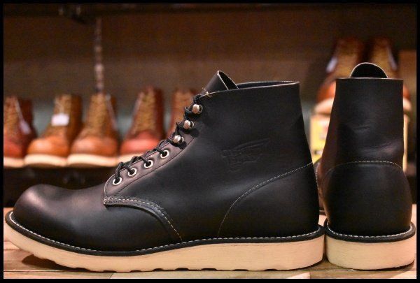 【9D 美品 10年】レッドウィング 8165 アイリッシュセッター 黒 ブラッククローム プレーントゥ 編み上げ ブーツ redwing HOPESMORE【EF352】