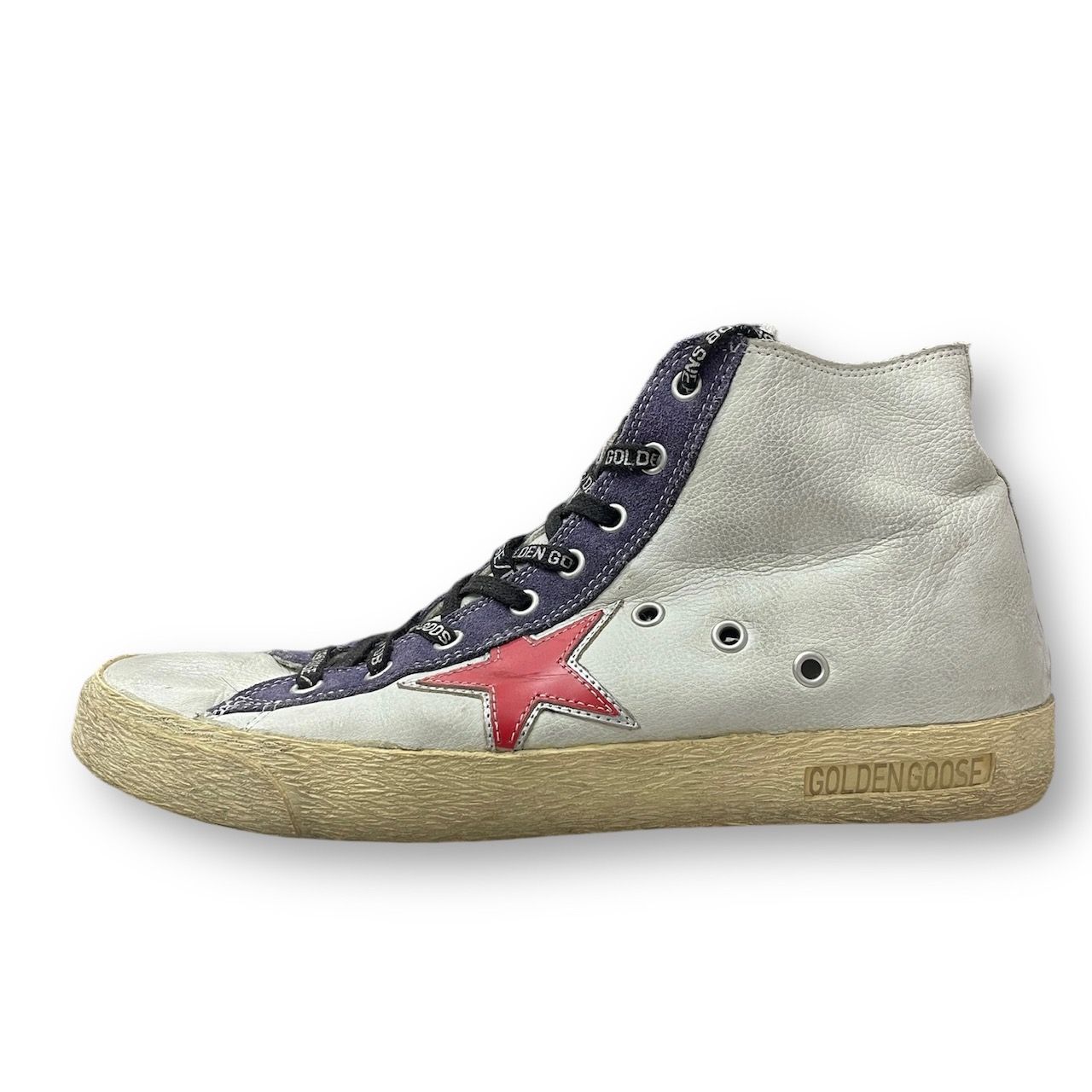 GOLDEN GOOSE サイドジップ レザー ハイカット スニーカー ゴールデングース 42 75010A1