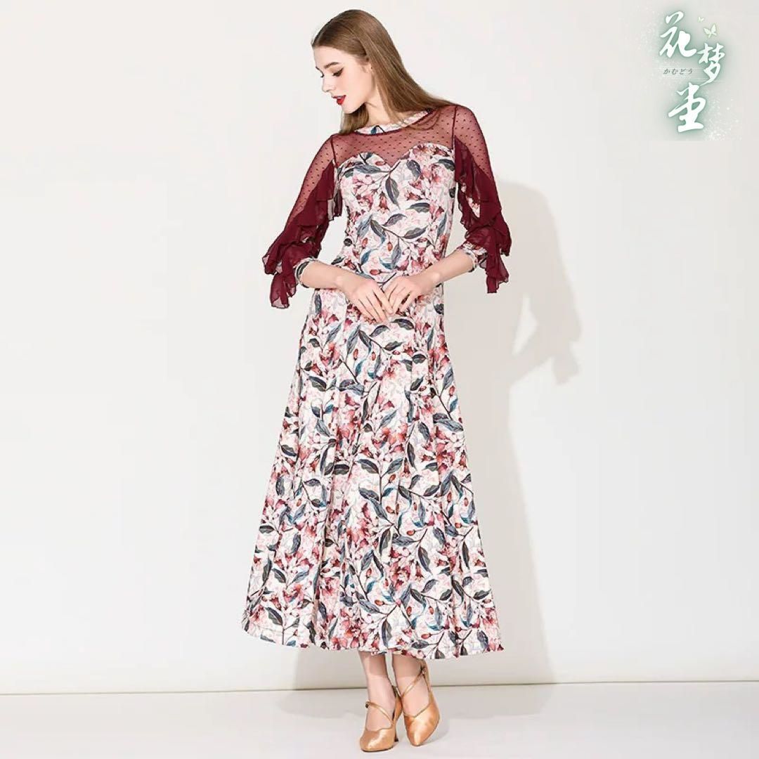 パーティーに！】新品Mサイズ シックパープル×黒ドットツーピース 黒