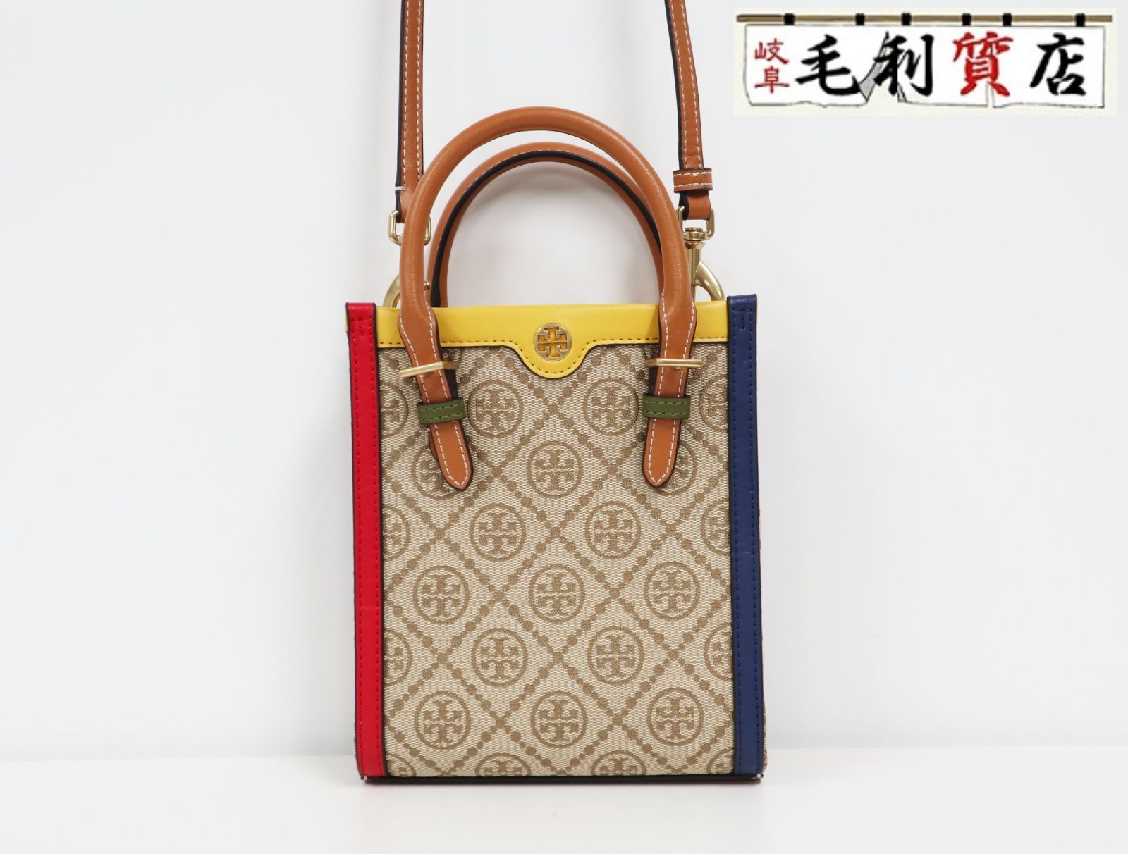 椿様。美品 TORY BURCH ショルダーバッグ Tモノグラム ジャガード TORY BURCH ショルダーバッグ Tモノグラム ジャガード 2way TORY BURCH