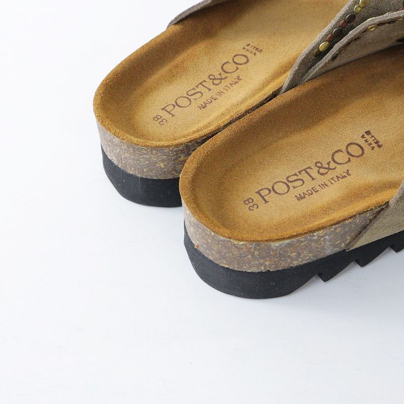 POST＆CO】 2BELT SANDALS WITH STUDS サンダル